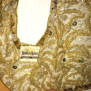 Neiman Marcus. Shimmer jacket rhinestones with gold braid.